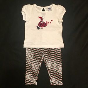 SOLD 🌸 Janie & Jack White Graphic Tee + Leggings